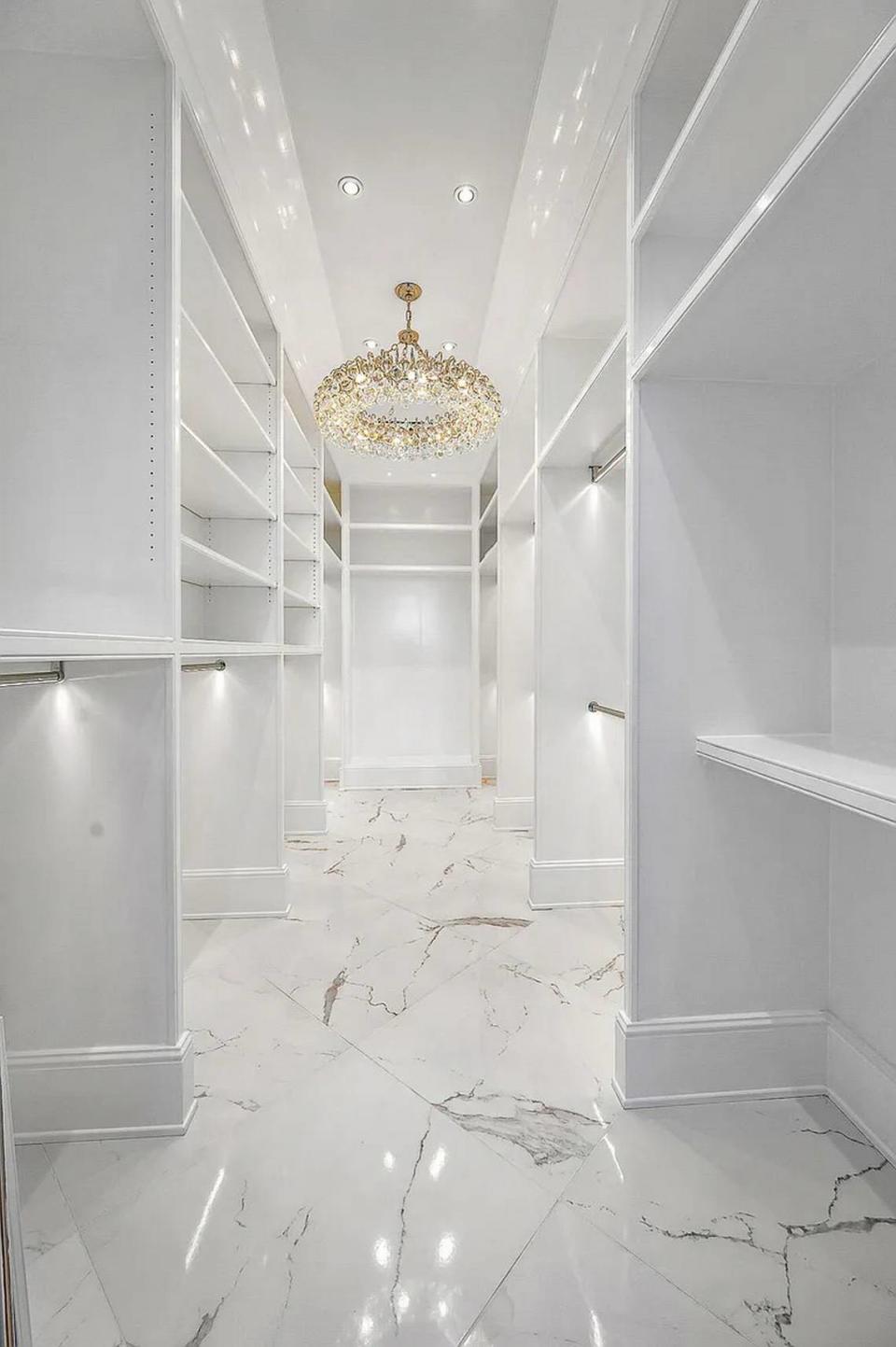 A view of another walk-in closet at 103 South Limestone No. 1150. This nearly 6,000 square foot condominium in downtown Lexington’s City Center has marble flooring all throughout and other high-end features. It’s currently for sale for $5 million. Note: Photos used with permission of seller’s representative.