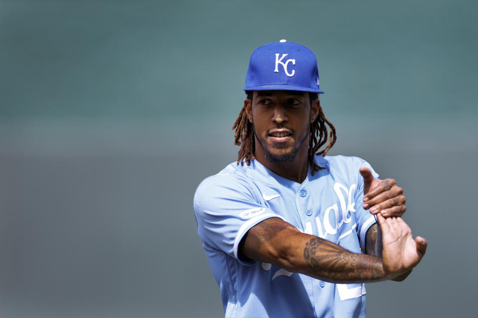 Kansas City Royals shortstop Adalberto Mondesi (27) has fantasy value