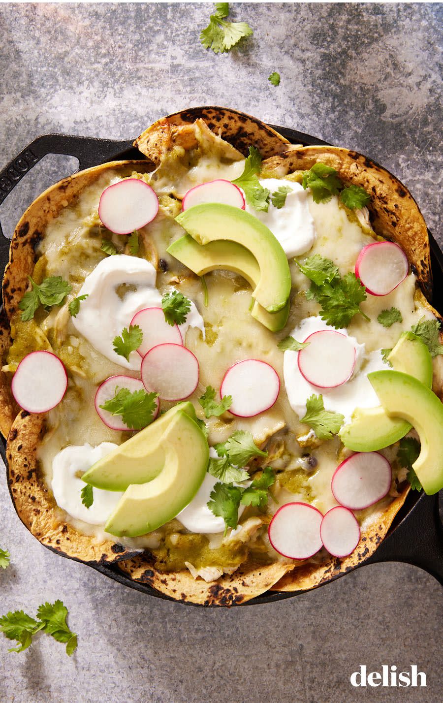 green chile chicken skillet enchiladas