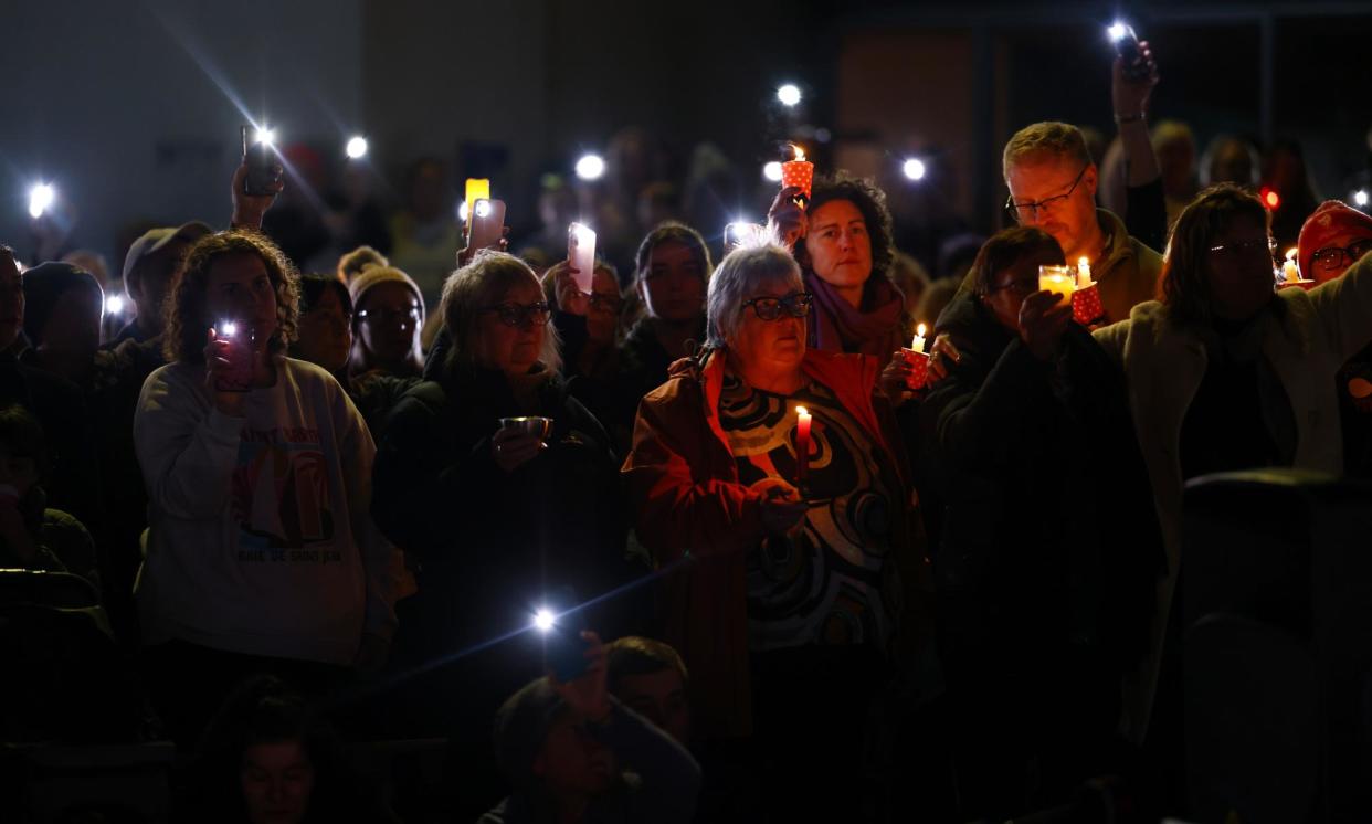 <span>Members of the Ballarat community participate in a rally earlier this month following the deaths of three women in the regional Victorian centre.</span><span>Photograph: Con Chronis/AAP</span>