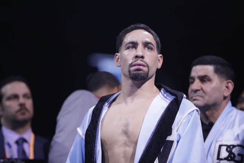 Danny Garcia before a welterweight boxing match against Ukraine's Ivan Redkach Sunday, Jan. 26, 2020, in New York. Garcia won the fight. (AP Photo/Frank Franklin II)