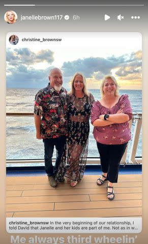 <p>christine brown/Instagram</p> Christine Brown and husband David Woolley on cruise to Haiti with Janelle Brown