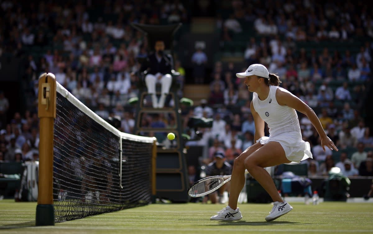 Iga Swiatek suffered a first defeat in 38 matches in the third round at Wimbledon to Alize Cornet (Steven Paston/PA) (PA Wire)