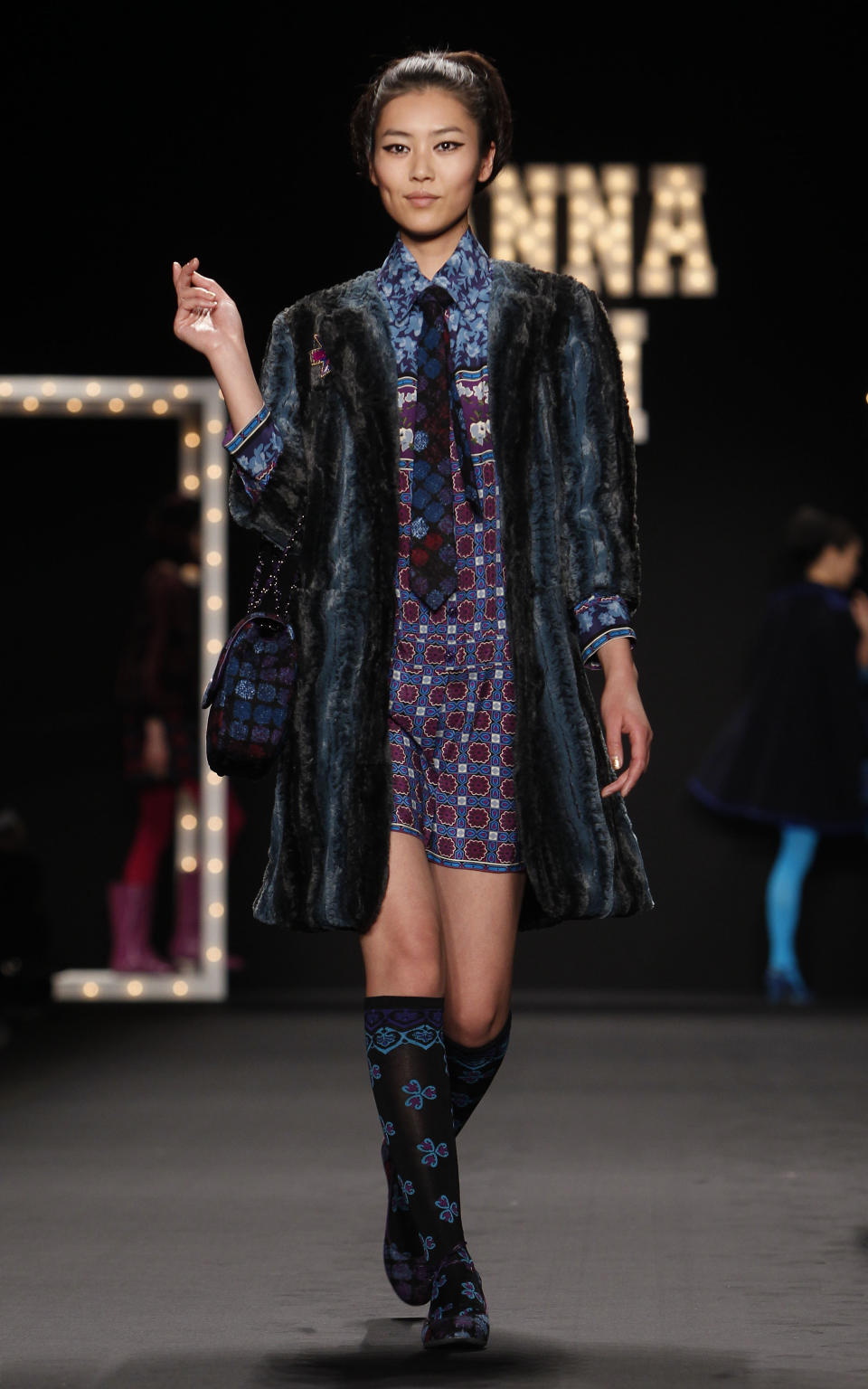 The Anna Sui Fall 2013 collection is modeled during Fashion Week, Wednesday, Feb. 13, 2013 in New York. (AP Photo/Jason DeCrow)