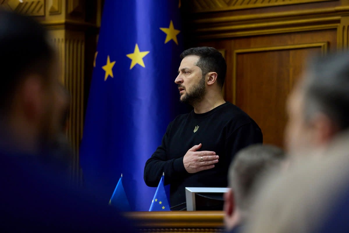 Volodymr Zelensky giving an address in parliament  (UKRAINIAN PRESIDENTIAL PRESS SER)