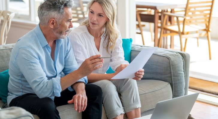 couple discussing what to do in order to catch up on retirement savings