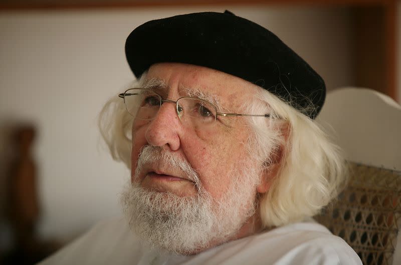 FILE PHOTO: Poet and former Sandinista priest Cardenal speaks during meeting in his house in Managua
