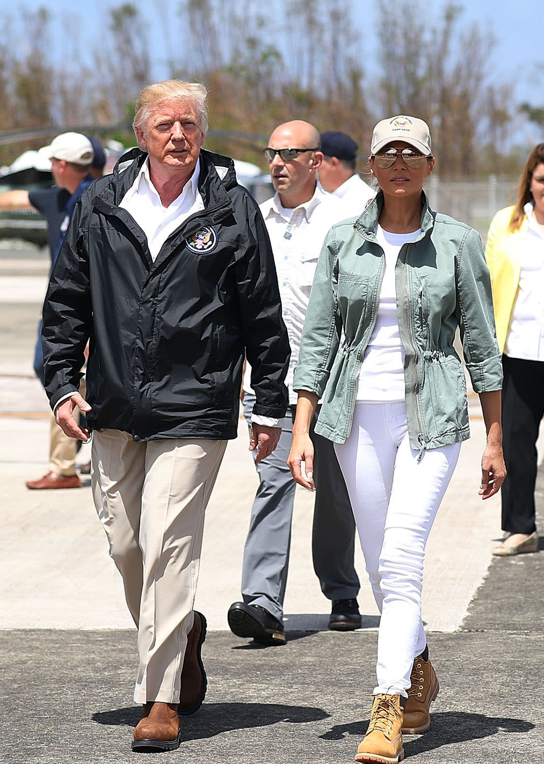 President Trump and Melania Trump arrive in Carolina, Puerto Rico [Photo: Getty]