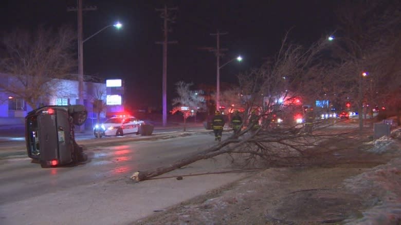 Truck rolled over in Winnipeg's St. James area