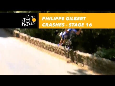 Philippe Gilbert Flies Over Wall