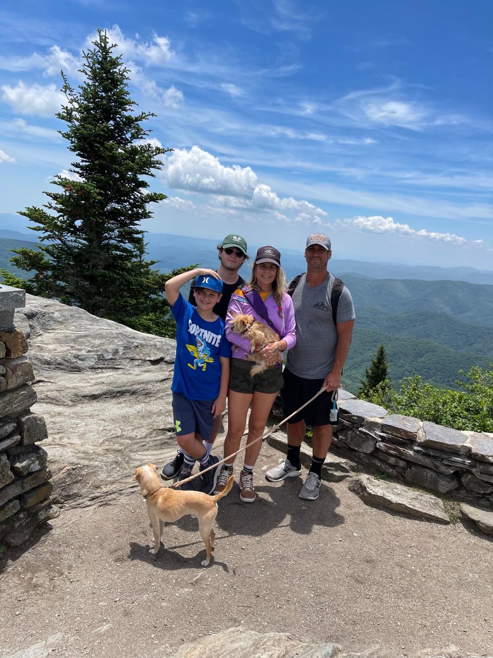 The Skudin family at the Devil's Courthouse on the Blue Ridge Parkway on June 17, 2022.