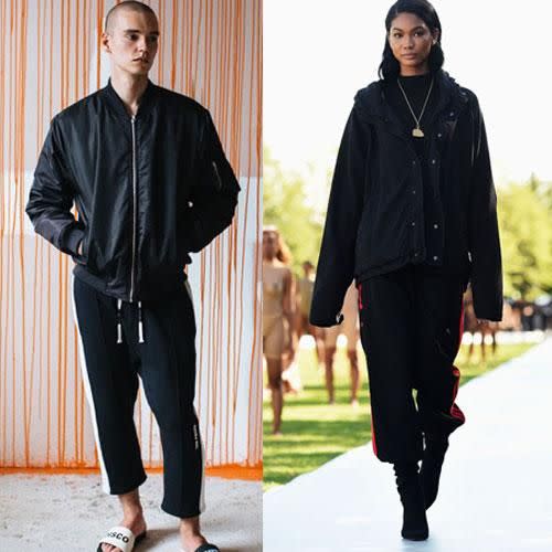 'All black everythang' is a Yeezy staple look - but you'll also get the same chic look from Ten Pieces. Photo: Getty/Ten Pieces