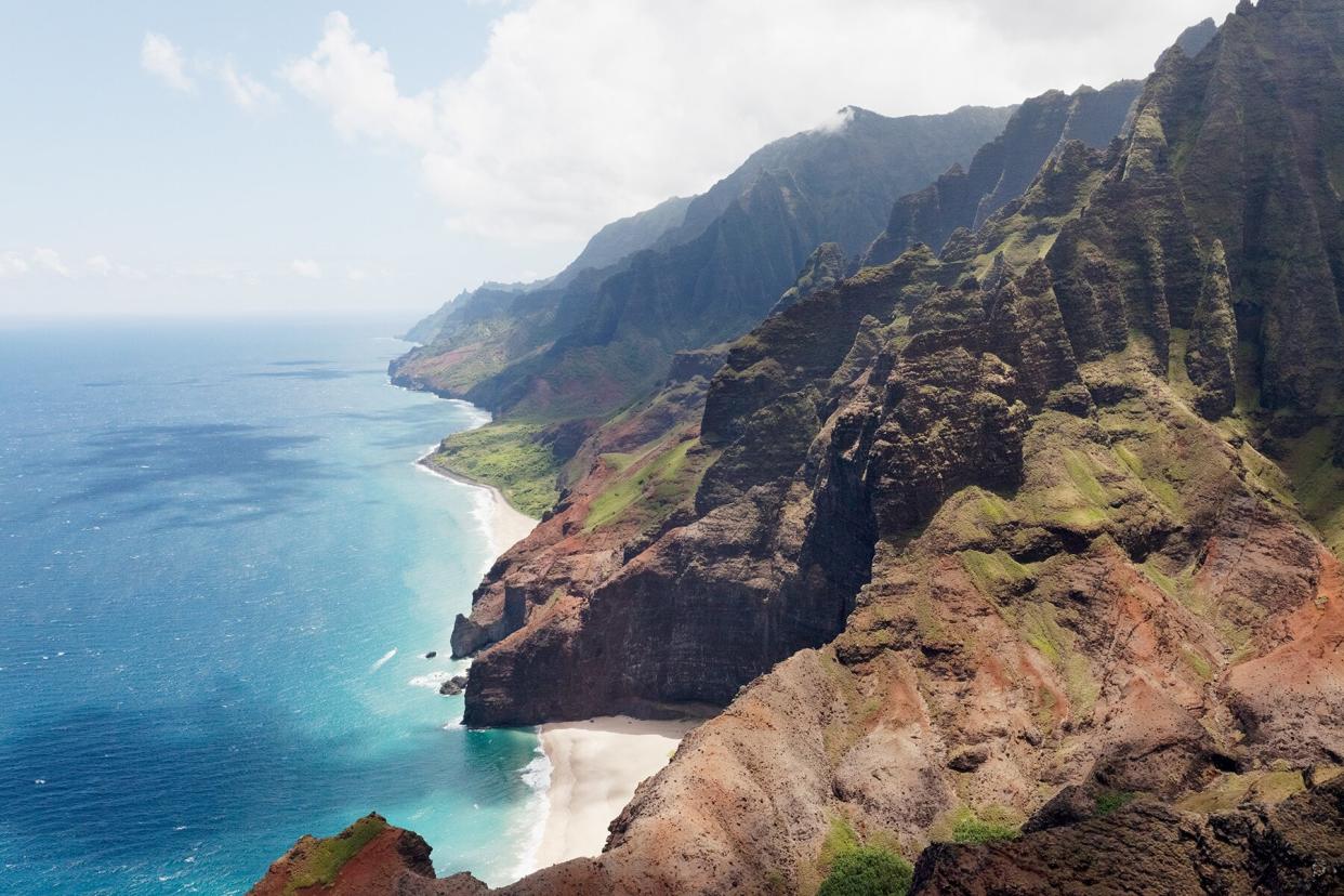 Aerial view of Napali Coast, Hawaii