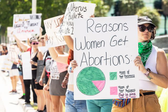 <p>John Parra/Getty</p> An abortion rights activist, July 2022