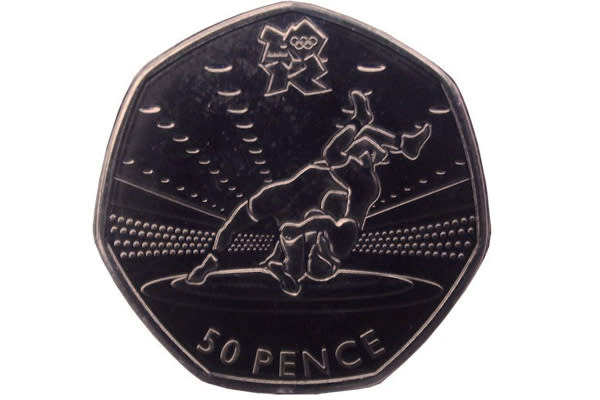 2011 wrestling 50p coin (Image: Check Your Change)