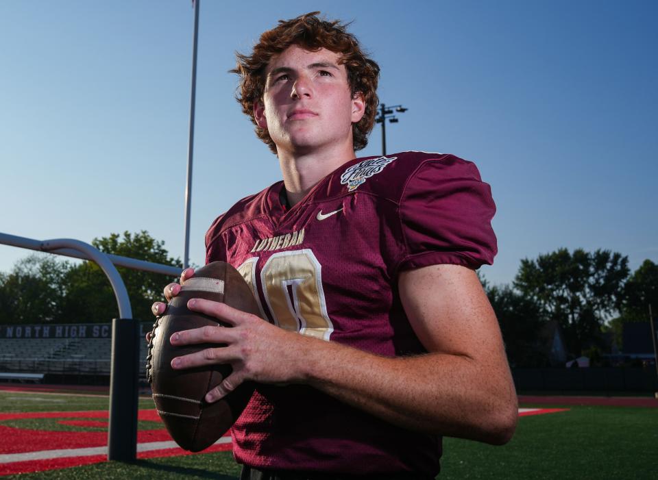 Lutheran's Jackson Willis poses for a photo Thursday, August 3, 2023, at Lawrence North High School in Indianapolis.