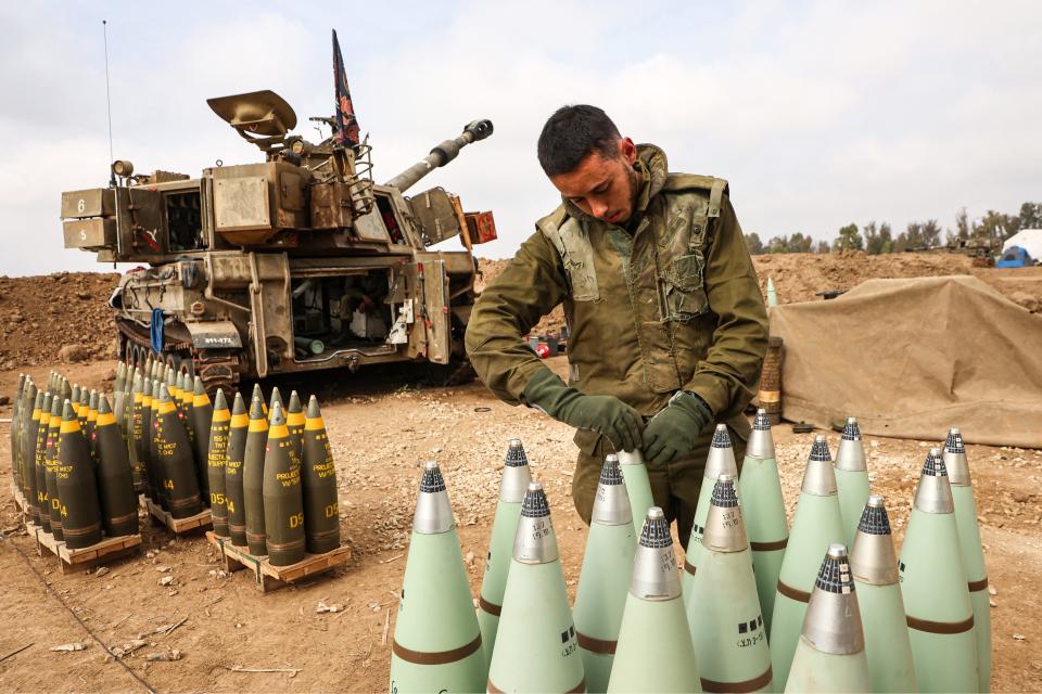 An Israeli artillery unit is pictured near the border with the Gaza Strip on Dec. 5, 2023, amid continuing battles between Israel and the militant group Hamas. Israel pressed on with its expanded ground operation against Hamas in the Gaza Strip, following the expiry of a seven-day truce on Friday, after which fighting resumed. Hamas militants from Gaza launched an unprecedented attack on southern Israel on October 7, killing about 1,200 people, mostly civilians, and taking around 240 hostages, according to Israeli officials.