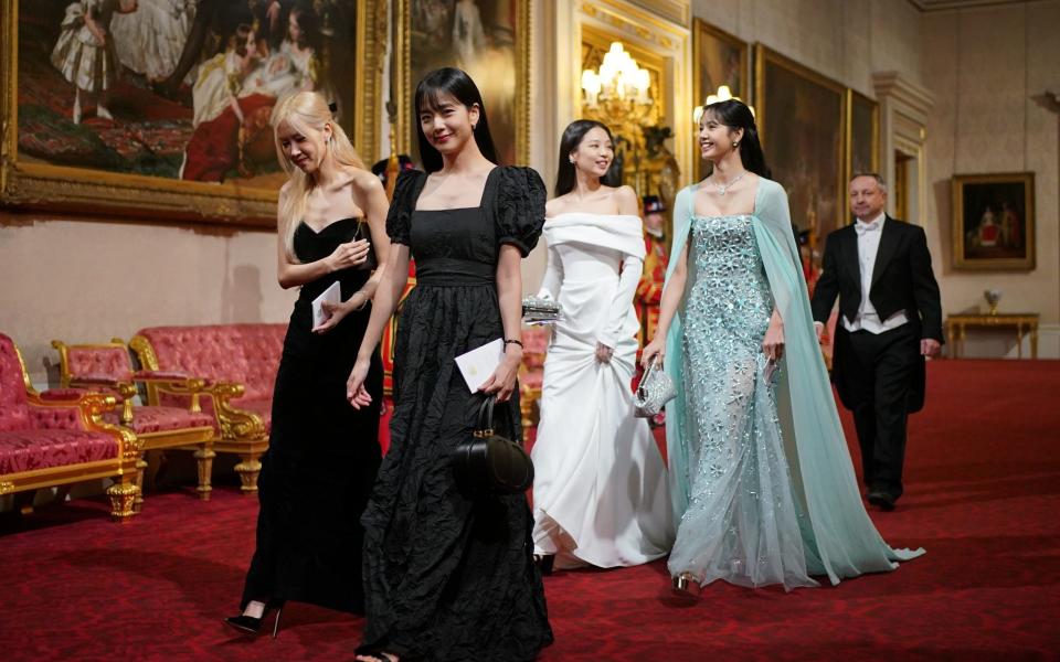 Blackpink members sported gowns at the State Banquet at Buckingham Palace on Tuesday