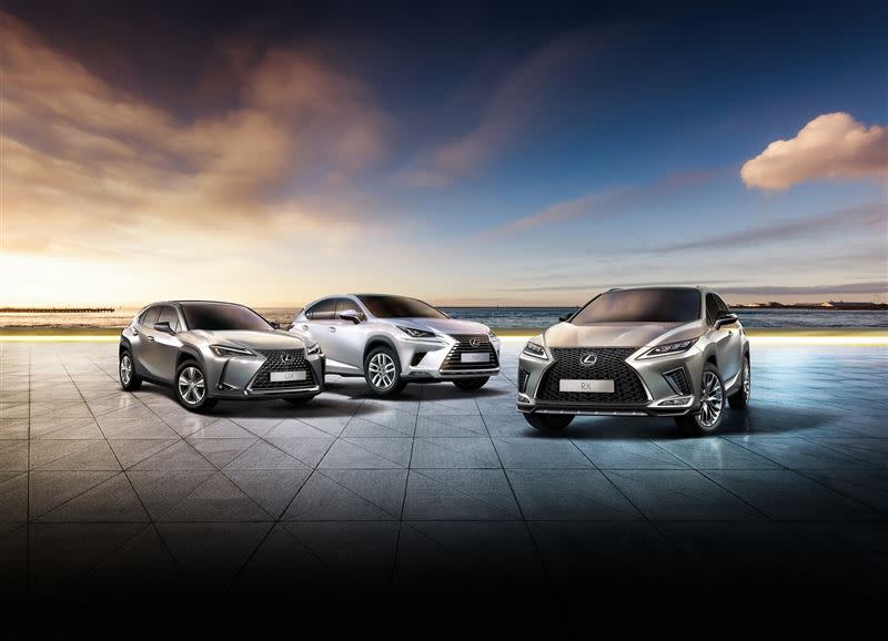 LEXUS旗下休旅車款UX（左）、NX（中）、RX（右）在豪華車銷售TOP 10中就包辦了3個名次。（圖／LEXUS提供）