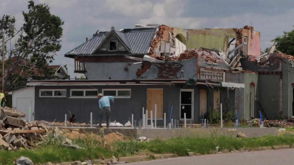 The town's residents are still engaged in the long process of rebuilding. (TODAY)