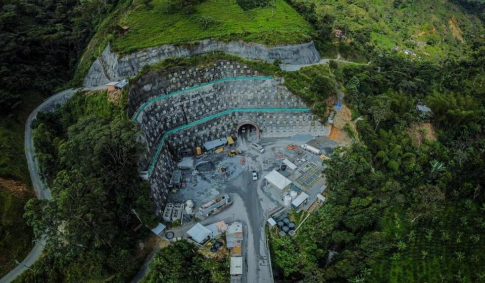 Así avanzan las obras del túnel del Toyo en Antioquia. Foto: MinTransporte.