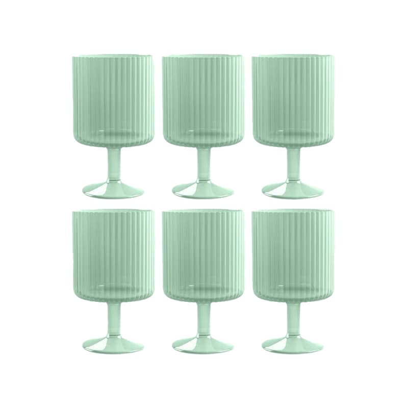 Birch Lane™ Tarhong 6 - Piece 15oz. Polypropylene Plastic Goblet Glassware Set (Set of 6)