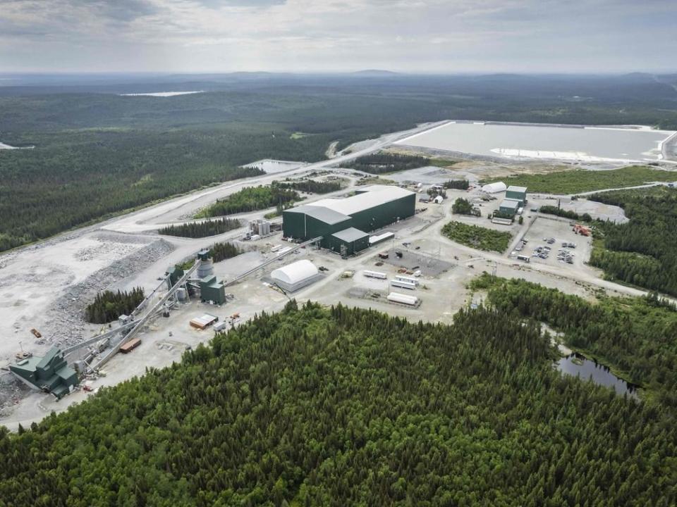  An aerial view of Sayona Quebec’s lithium processing plant.