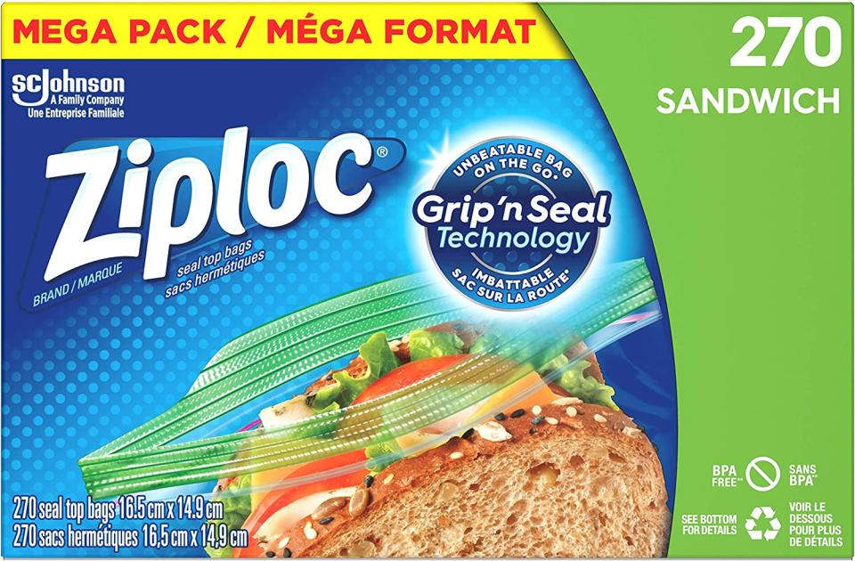 Ziploc Snack and Sandwich Bags. Image via Amazon.