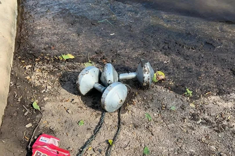 Weights at the scene on the Blackwater River in Co Tyrone