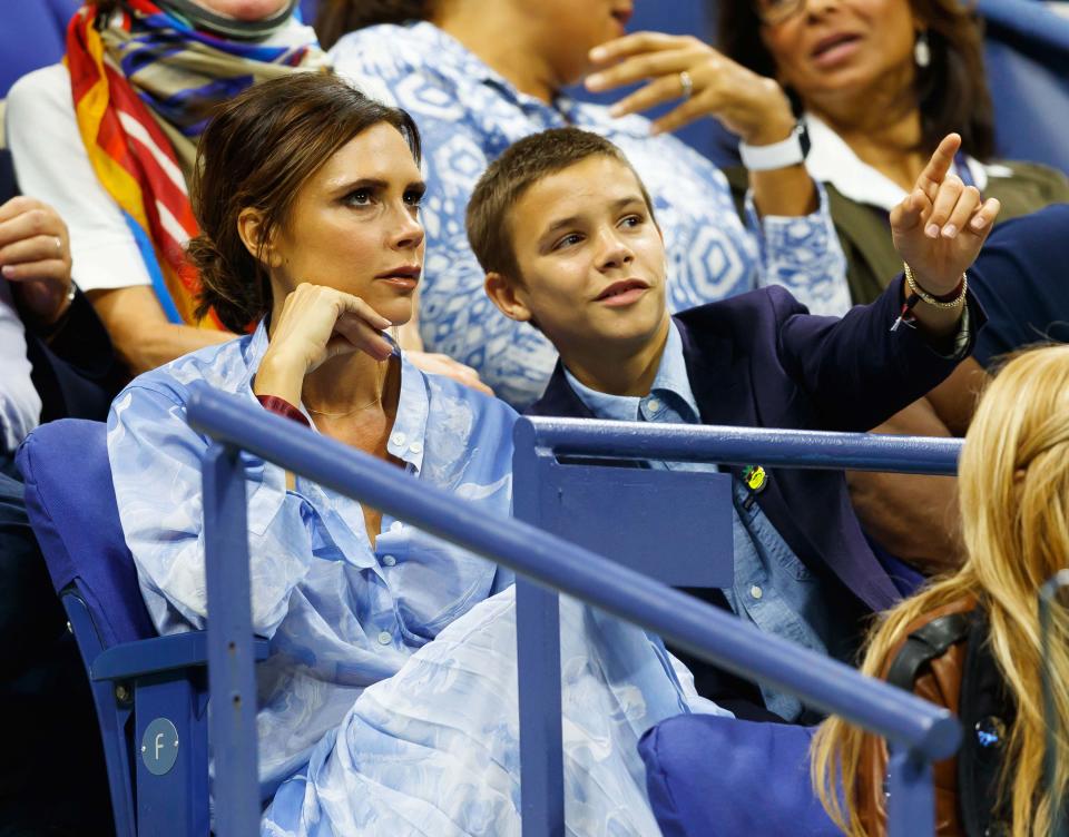 The retired actor took in some tennis on Tuesday.