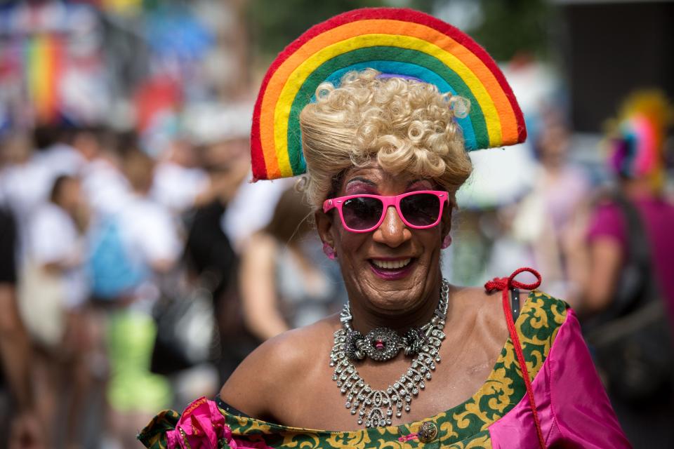 A participant in the annual Pride in London Parade on June 27, 2015.