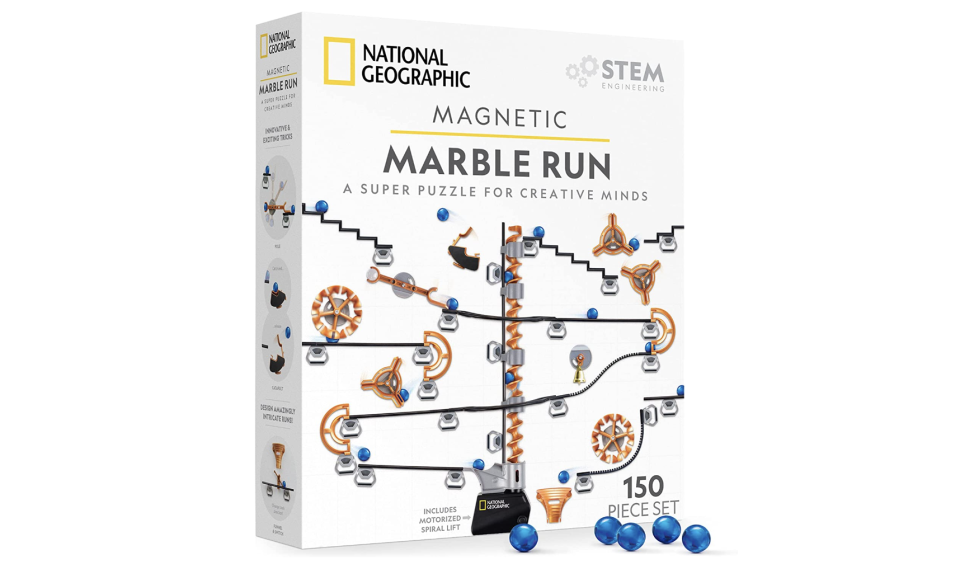 National Geographic Magnetic Marble Run - 150-Piece STEM Building Set for Kids & Adults. (PHOTO: Amazon)