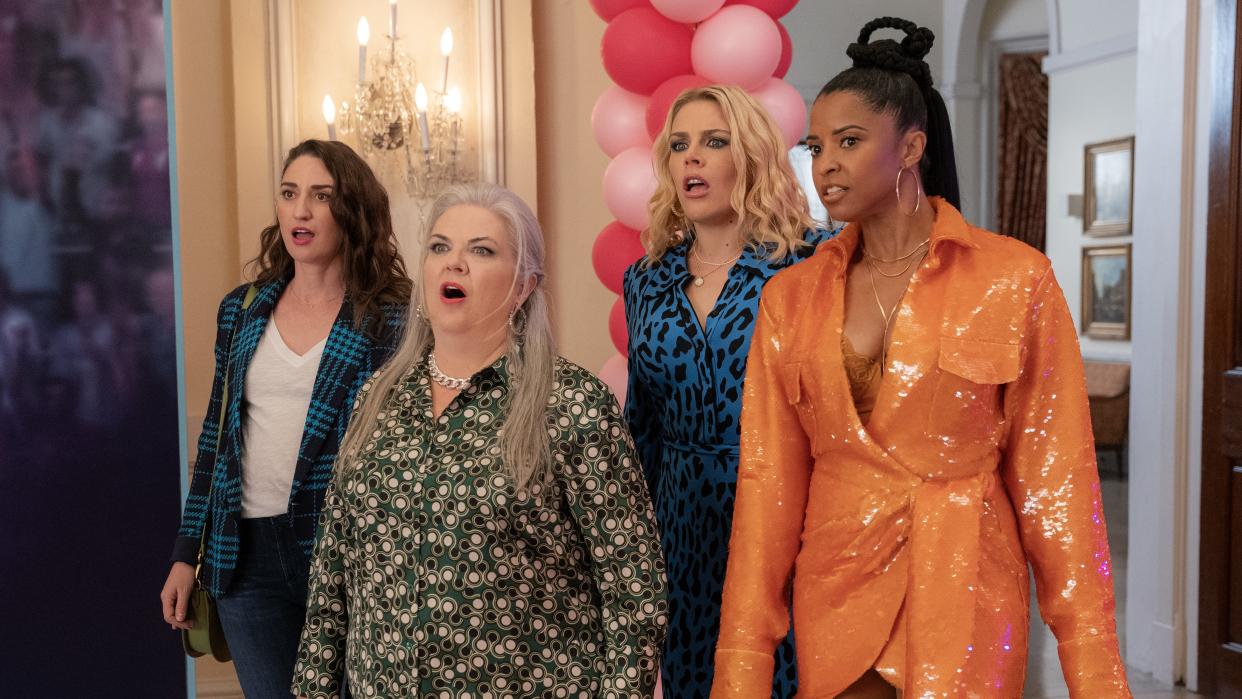  Sara Bareilles, Paula Pell, Busy Philipps and Renee Elise Goldsberry gathered together in Girls5eva season 3. 