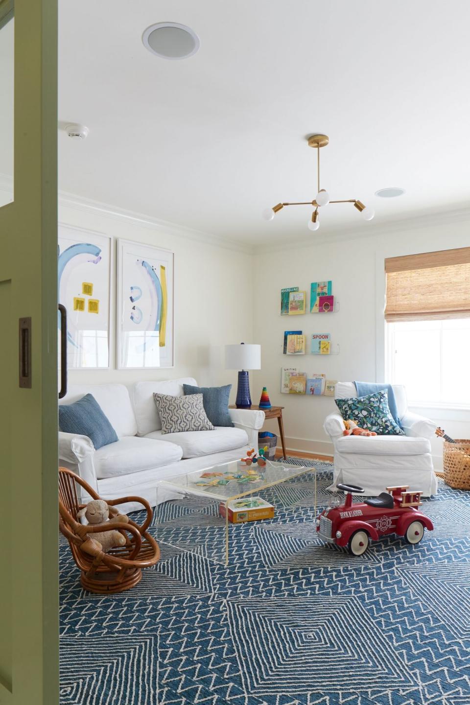 Blue and White Playroom