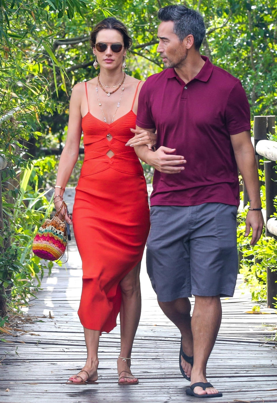 <p>Alessandra Ambrosio explores Florianópolis with boyfriend Richard Lee on Dec. 29 in Brazil.</p>