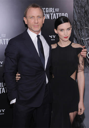 Daniel Craig and Rooney Mara at the New York premiere of The Girl With the Dragon Tattoo on December 14, 2011. Photo by Dimitiros Kambouris, Film Magic