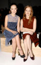 <b>Olivia Wilde and Jessica Chastain </b><br><br>The Hollywood actresses looked chic on the Calvin Klein front row.<br><br>Image © Rex