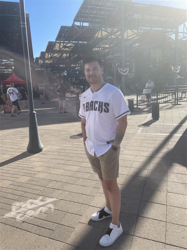 Daniel Buchanan has rooted for the Arizona Diamondbacks since the team's World Series win in 2001. The Phillies beat the Diamondbacks 6-1, giving Philadelphia the overall lead of 3-2 in the NLCS playoffs.