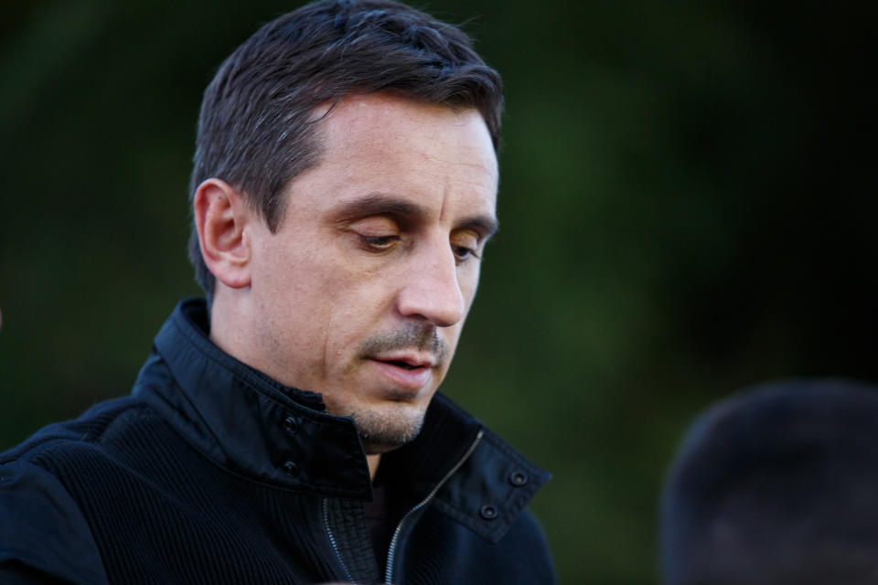 Gary Neville was heard swearing on Sunday afternoon.