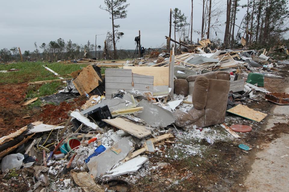 Damage is seen from a tornado which killed at least 23 people in Beauregard, Alabama on March 4, 2019.  (Photo: Tami Chappell/AFP/Getty Images)