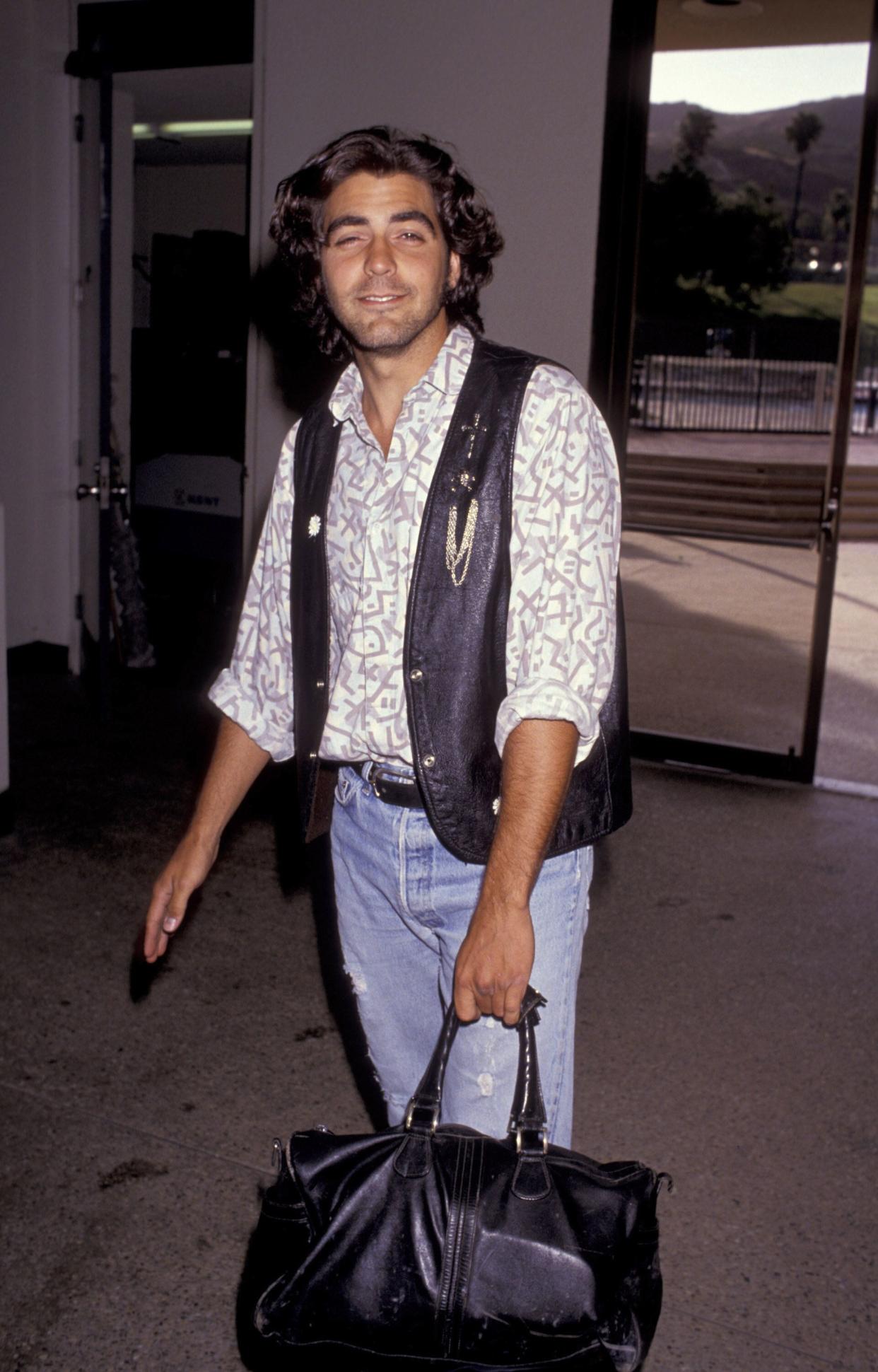 Clooney at a celebrity basketball game at Pepperdine University.