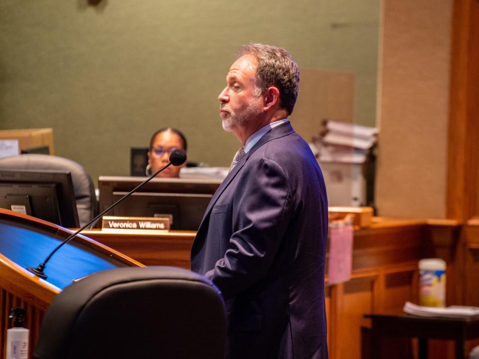 Assistant City-Parish Attorney Mike Hebert at a meeting Tuesday, May 18, 2021.