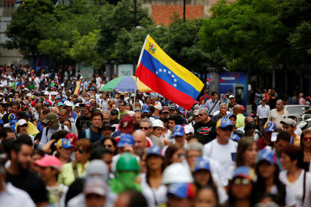 Opposition supporters rally against President Nicolas Maduro in Caracas, Venezuela May 24, 2017. REUTERS/Carlos Garcia Rawlins