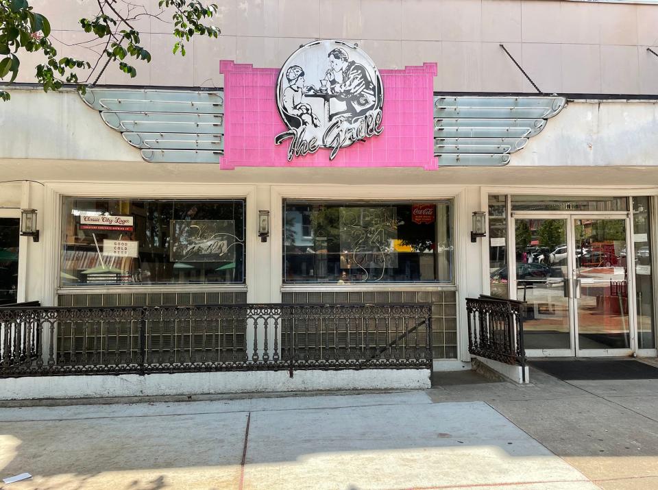 This photo from July 28, 2022 shows front entrance of The Grill restaurant in Athens, Ga. The iconic downtown diner closed for repairs in summer 2021 and reopened with limited hours on Mar. 29, 2023.