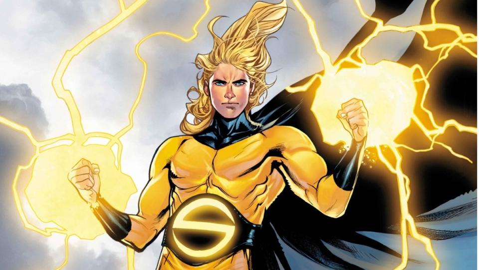 Marvel Comics' Sentry displaying his full power. 