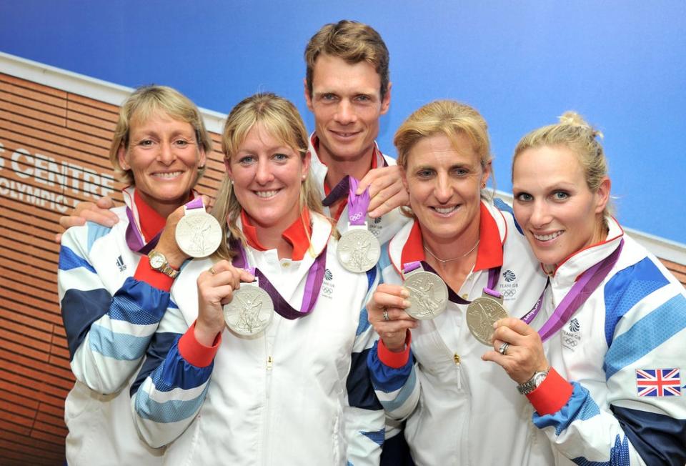 Nicola Wilson (second left) with her fellow Great Britain team silver medallists at the London Olympics (Martin Rickett/PA) (PA Archive)