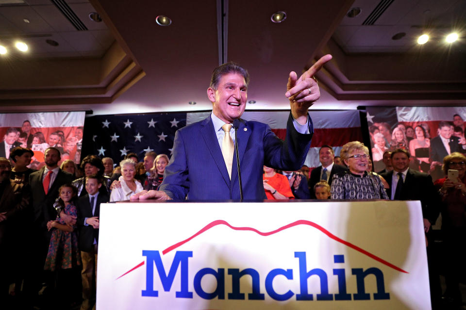 Manchin, who won a fierce re-election battle last month, will be the new top Democrat on the Senate Energy and Natural Resources Committee with the departure of current ranking member Sen. Maria Cantwell of Washington. (Photo: Patrick Smith via Getty Images)