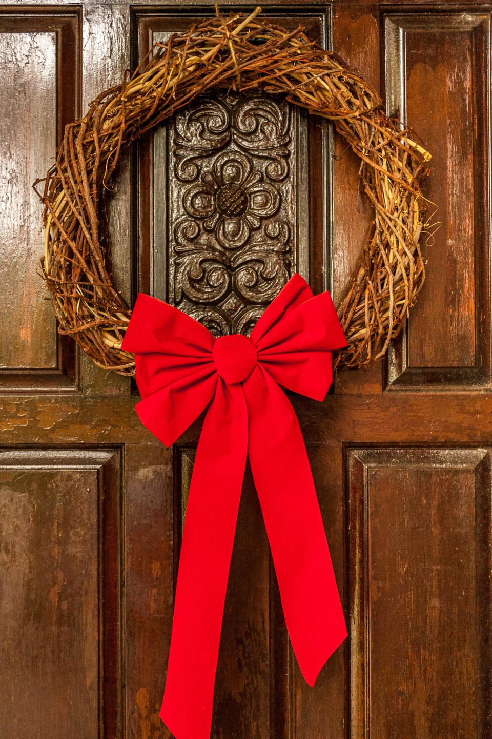 Front door Christmas wreath.