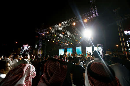 People attend the jazz festival in Riyadh, Saudi Arabia February 23, 2018. REUTERS/Faisal Al Nasser