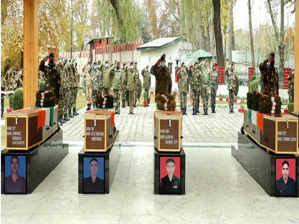 Indian Army pays tribute to soldiers who lost their lives during ceasefire violation by Pakistan in Gurez and Uri Sector in Jammu and Kashmir on 13th November